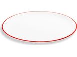 Gmundner Keramik Piatto Ovale Con Bordo Rosso Rubino (33X26 Cm)