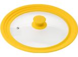 Bremermann Coperchio Universale Per Barattoli Con Bordo In Silicone, 24/26/28 Cm, Medio, Giallo