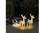 Vidaxl Renna E Slitta Decorazione Natalizia 160 Led 130 Cm Acrilico