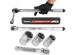 MAR-POL Chiave Dinamometrica 1/2", 28-210Nm Con Prolunga 125Mm E Dadi 17, 19, 21Mm M53589"