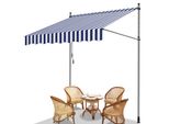 Fiqops Tenda Da Sole A Morsetto Tenda Da Sole Per Balcone Tenda Da Sole Per Giardino Resistente Ai Raggi Uv Tenda Da Sole A Bracci Pieghevoli Bianco Blu 4M