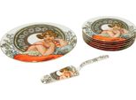 Home Elements Set Da Torta: Piatto Da Torta, 6 X Piatto, Cucchiaio Da Torta, Luce Mucha