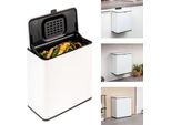 Bidone Per Rifiuti Organici Eluno 6L Con Filtro Antiodore, Da Appendere, Appoggiare O Incollare, Bidone Per Compost, 3 Tipi Di Installazione, Bianco Opaco