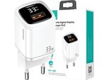 Usams ŁAd. Siec. 1Xusb-C+1Xusb T46 33W (Solo Testa) Pd3.0 +Qc3.0 Ricarica Rapida BiałY/Bianco Cc152Tc02 (Us-Cc152)