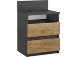 Vicco Comodino Camera Da Letto Monty, 39.6 X 59.1 Cm, Antracite/Rovere