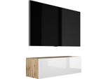 Mobile Tv Sospeso Rtv Dmg - Design Moderno L: 100 Cm, A: 34 Cm, P: 32 Cm. Mobile Tv Basso, Mobile Tv, Credenza Tv Sospesa, Mobile Tv Basso