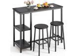 Tavolo Da Bar Bealife, Tavolo Da Cucina, Set Di Tavoli Da Bar, Tavolo Da Bar Con Sgabello Da Bar, Tavolo Alto (120X40X91,5 Cm) Con 2 Sgabelli Da Bar, Set Di Tavoli Da Pub