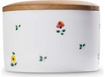 Gmundner Keramik Fiori Sparsi, Barattolo Con Coperchio In Legno H. 9 Cm