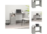 Vidaxl Scrivania Con Cassetti In Cemento Grigio 102X50X76Cm In Legno - Scrivanie