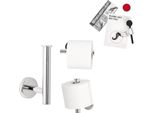 Bremermann Serie Bagno Lucente - Portarotolo 2In1 Incl. Set Di Adesivi, In Acciaio Inox Cromato