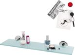 Bremermann Serie Bagno Lucente - Mensola In Vetro Incl. Set Di Adesivi, Mensola In Vetro, Mensola Per Bagno In Vetro E Acciaio Inox, Cromata