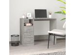 The Living Store Scrivania Con Cassetti In Cemento Grigio 102X50X76Cm Materiale Legno