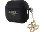 Guess Guap2Lecg4K Airpods Pro 2 (2022/2023) Cover Czarny/Nero Silicone Liquido Glitter Triangolo Fascino