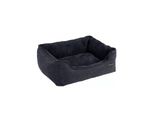 In And Outdoormatch Cuscino Per Cani Jerry - 90X75Cm - Morbido Pluche - Grigio Scuro - Cestino Per Cani - Pluche - Cuscino Ortopedico Per Cani
