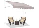 Tenda Da Sole Clanmacy Tenda Da Sole A Morsetto Tenda Da Balcone Regolabile In Altezza Tenda Da Sole Senza Foratura Per Terrazza Balcone 400Cm Beige