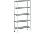 Scaffale In Metallo 175 X 75 X 30 Cm, 5 Ripiani, Per Viti, Acciaio, Scaffali Per Cantina, Bianco
