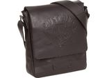 Mustang Pelle Borsa A Tracolla Valencia Assis Shoulderbag Brown Marrone Scuro