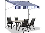 Tenda Da Sole Tolletour Tenda Da Sole Articolata Idrorepellente Per Balcone Tenda Da Sole Per Balcone Protezione Solare Tenda Da Sole A Morsetto Blu E Bianco 4M