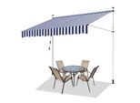 Tenda Da Sole Jopassy Tenda Da Sole Con Morsetti Tenda Da Sole Per Balcone Regolabile In Altezza Tenda Da Sole Senza Forature Per Terrazza Balcone 400 Cm Bianco Blu