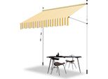 Tenda Da Sole Clanmacy Tenda Da Sole Articolata Idrorepellente Per Balcone Tenda Da Sole Per Balcone Protezione Solare Tenda Da Sole Con Morsetti Giallo E Bianco 3M