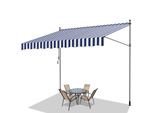 Tenda Da Sole Jopassy Senza Foratura Tenda Da Sole Con Morsetti Tenda Da Sole Per Terrazza Balcone 400 Cm Bianco Blu