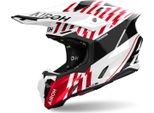 Casco Motocross Airoh Twist 3 Thunder, Nero/Bianco/Rosso, 2XL (63)