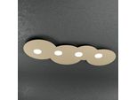 Toplight Plafoniera Da Soffitto Rotonda 4 Luci Cloud Con Attacco GX53, Struttura Colore Sabbia, Design Moderno 86X37X3Cm