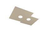 Toplight Plafoniera Da Soffitto Quadrata 2 Luci Plate Con Attacco GX53, Struttura Colore Sabbia, Design Moderno 50X35X3Cm