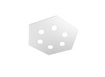 Toplight Plafoniera Da Soffitto Esagonale Hexagon 6 Luci Max 9W Con Attacco GX53, Struttura Colore Grigio, Design Moderno 60X69X3Cm
