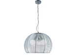 Toplight Lampadario A Sospensione Basket Moderno D.40 Cm 60W In Metallo Cromato Con Diffusore In Alluminio - Attacco E27X3