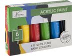 Set Di Colori Acrilici Nassau Per Pittura 6X120 Ml Colori Primari A Misura Di Bambino