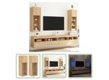 The Living Store Mobili Tv Con Luci Led 2 Pezzi Rovere Sonoma 30,5X30X90 Cm
