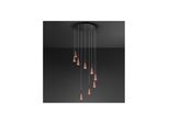 Lampadario A Sospensione Cone Oro-Rosa Opaco Nero 9X7W 3000K Perenz