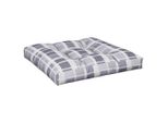 Vidaxl Cuscino Pallet Grigio Motivo A Quadri 70X70X12 Cm Tessuto