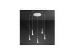 Lampadario A Sospensione Cone Bianco Opaco 5X7W 3000K Perenz