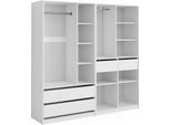 Vicco Armadio Elmo, 200 X 200 Cm Set Di 2, Bianco