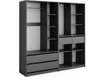 Vicco Armadio Elmo, 200 X 200 Cm Set Di 2, Antracite