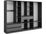 Vicco Armadio Elmo, 280 X 200 Cm Set Di 3, Antracite