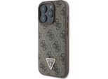 Guess Guhcp16Xp4Tdpw Iphone 16 Pro Max6.9 BrąZowy/Brown Custodia Rigida In Pelle 4G Triangolo Strass
