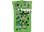 Set Di Biancheria Da Letto Minecraft Biancheria Da Letto Per Bambini Biancheria Da Letto Giovanile 135X200 Motivo Reversibile Federa 70X90 + Copripiumino 140X200 Cm - ÖKotex Standard Microfibra