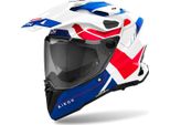Casco Motocross Airoh Commander 2 Reveal, Bianco/Blu/Rosso, 2XL (63)
