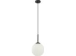 Lampada A Sospensione Vetro Nero Sfera Bianca 20 Cm Deore Italux PND-5578-1S-BK