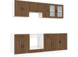 Syfax™ Set Mobili Da Cucina 8 Pz Kalmar Rovere Marrone In Truciolato
