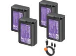Batteria NP-FW50, Capacità 2250Mah, Porta Di Ricarica USB-C, 4 Pezzi Batteria NP-FW50