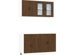 Syfax™ Set Mobili Da Cucina 4 Pz Porto Rovere Marrone In Truciolato