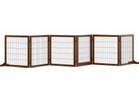 Barriera Per Cani Pawhut 6 Pezzi, 432 X 70 Cm Cancelletto Di Sicurezza Per Porte Pieghevole Con 2 Gambe Di Supporto, Cancelletto Per Cani Autoportante, Cancelletto Per Scale Per Cani Di Taglia Media, Per Corridoi, Scale, Caffè