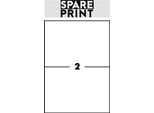 Spare Print Premium Etichette Autoadesive Bianche, 100 Fogli A4 In Scatola (1 Foglio/2X Etichetta 210X148,5Mm)