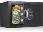 Cassaforte Ignifuga E Impermeabile Con Sistema Di Allarme, Tastiera E 2 Chiavi Di Riserva - Cassetta Di Sicurezza Digitale Per Documenti, Denaro E Gioielli