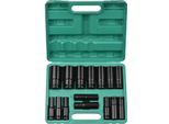 Set Di Bussole A Percussione Esagonale Con Azionamento Da 1/2 Pollice 15 Pezzi Di Bussole Profonde Di Dimensioni Metriche 8-32 Mm In Materiale CR-V Con Scatola Di Immagazzinamento