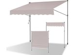 Clanmacy Tenda Da Sole A Morsetto 400X120Cm Tenda Da Sole Per Balcone Regolabile In Altezza Con Manovella Protezione Solare Senza Foratura Per Terrazza E Balcone Beige